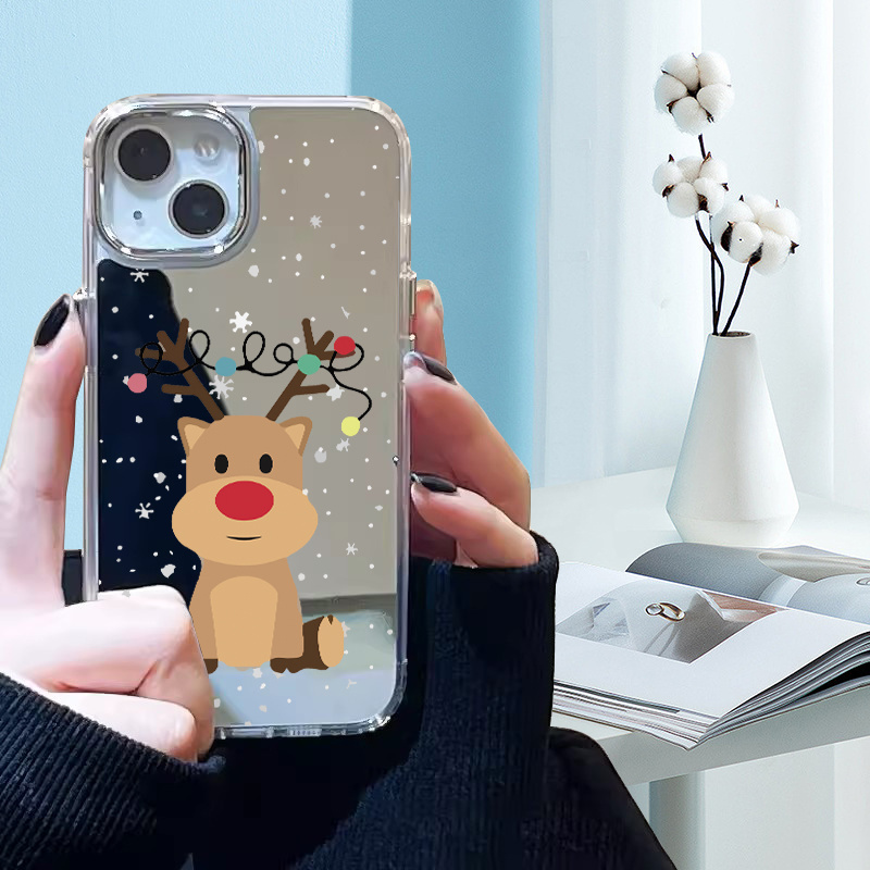 

Christmas On , Electroplated Frame, Tpu Absorption , Phone , Suitable For Iphone16 15 14 11pro Max, Etc, For Christmas