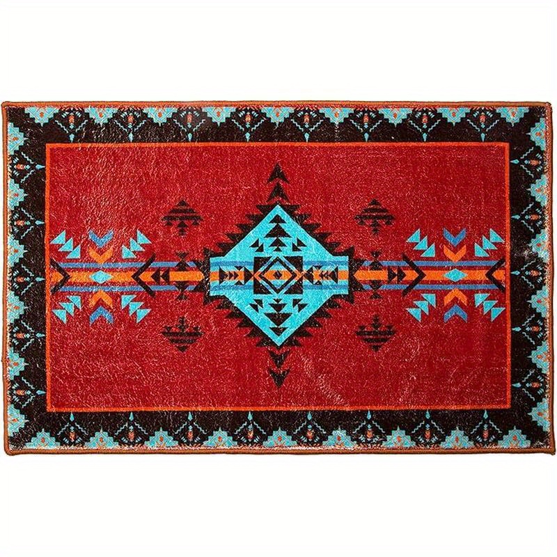 

1pc, "red Southwestern Doormat", For Entryway. For Daily Decorative Use. Doormat Is Used For Entrance .