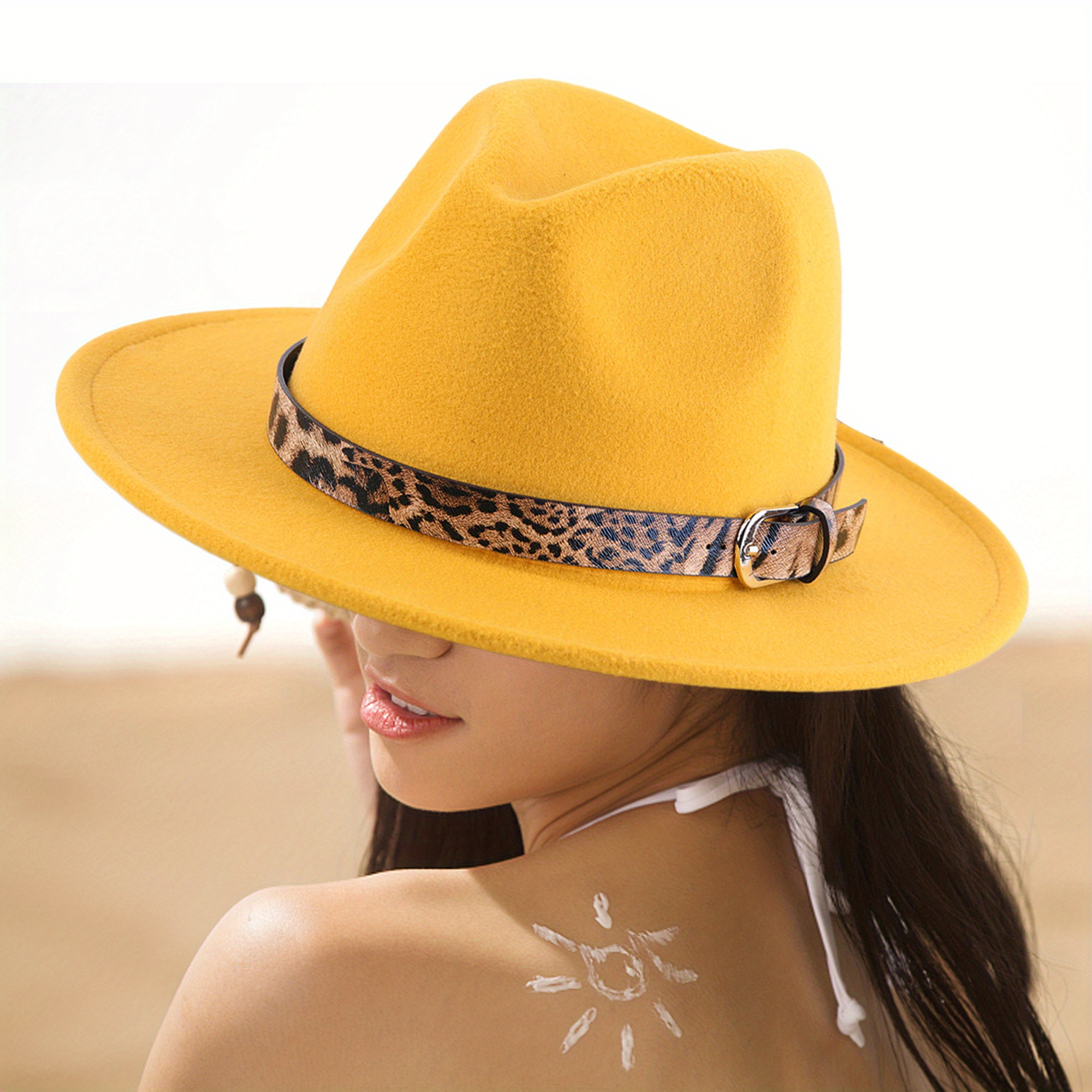 cowboy hat leopard print band lightweight - Temu display picture 2