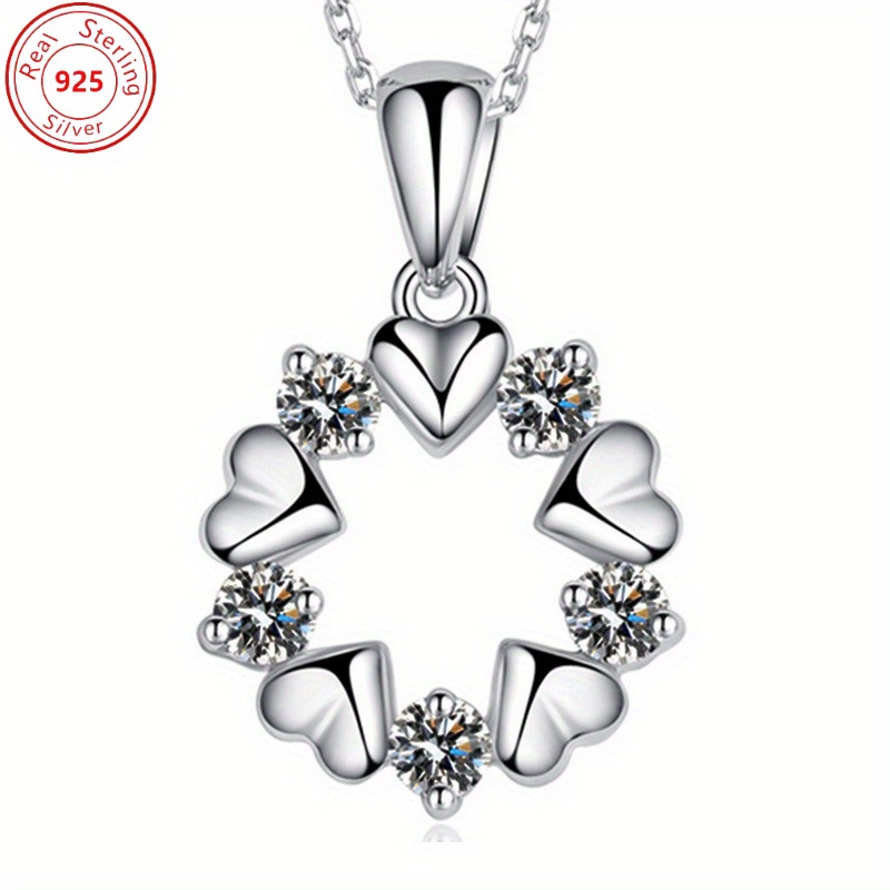

A Stylish And Elegant Design Of A 925 Sterling Silver Pendant Necklace With Sparkling Synthetic Zirconia, Suitable For And Gifting.