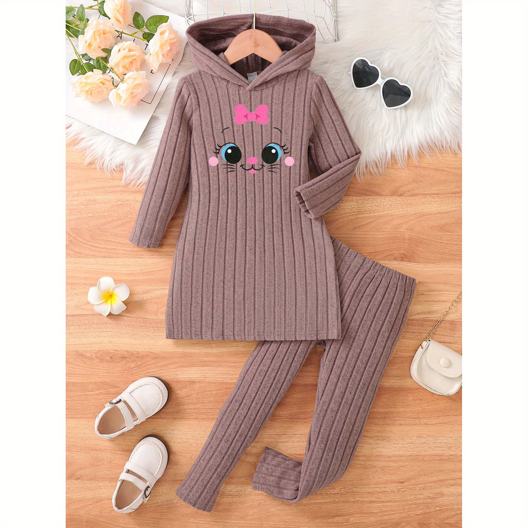 

molleton et leggings imprimés de animés, mélange -élasthanne , le /, de 12 ans et - élasticité, tissu tricoté taille , de pantalons l'extérieur