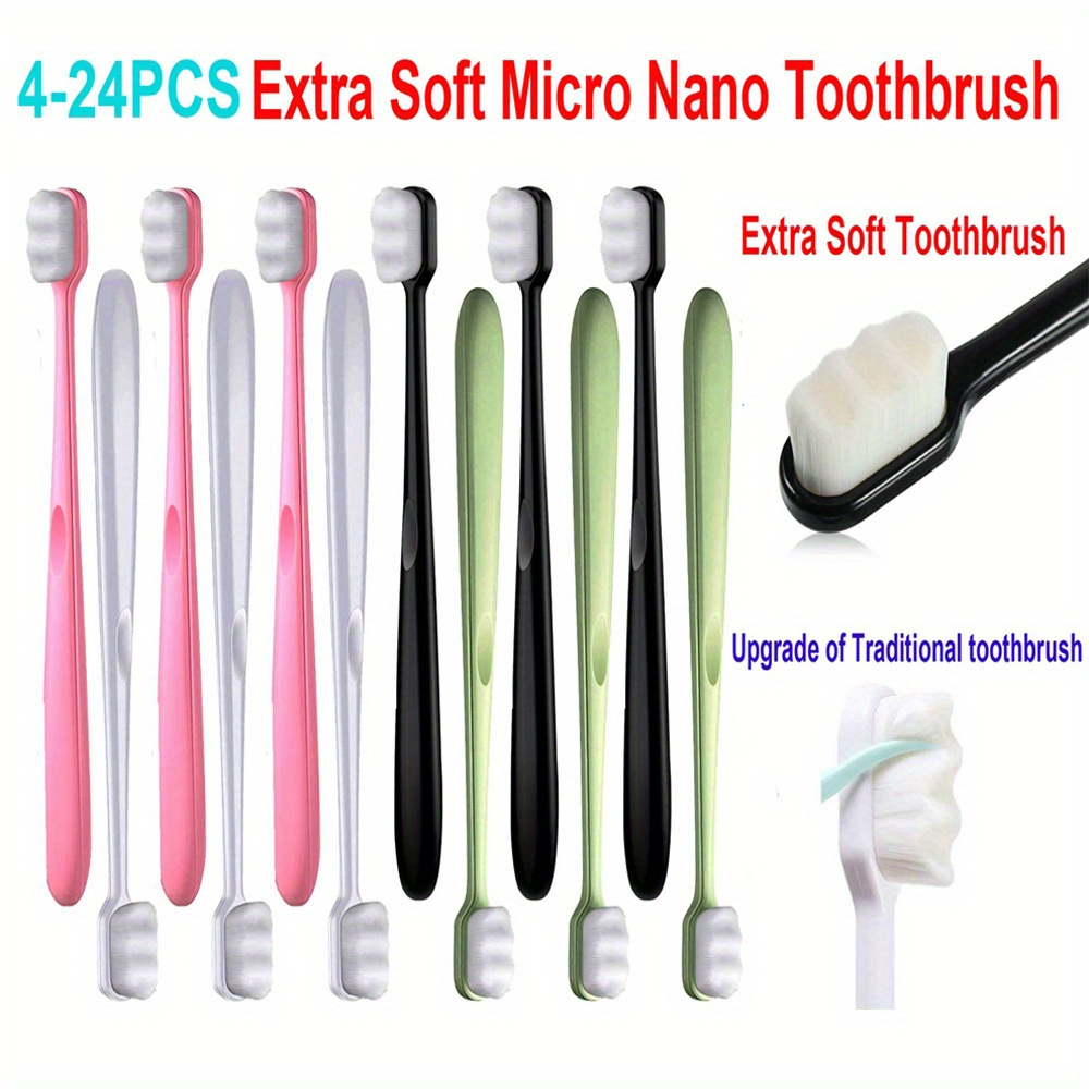 

4/12/24pcs Soft Manual Toothbrushes With Soft For Sensitive Teeth Gums, For Deep Cleaning Oral For Adults