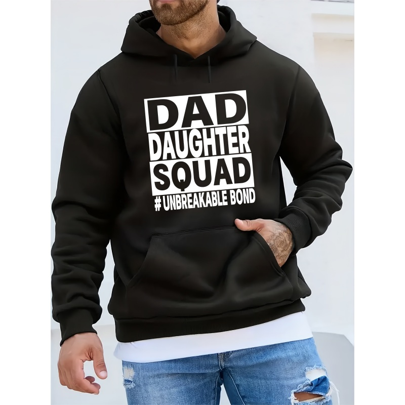 

Dad Daughter Squad Print, Men's Hoodies, Kangaroo Pocket Sweatshirts, Comfortable And Stylish, For Fall/winter Men's Wear