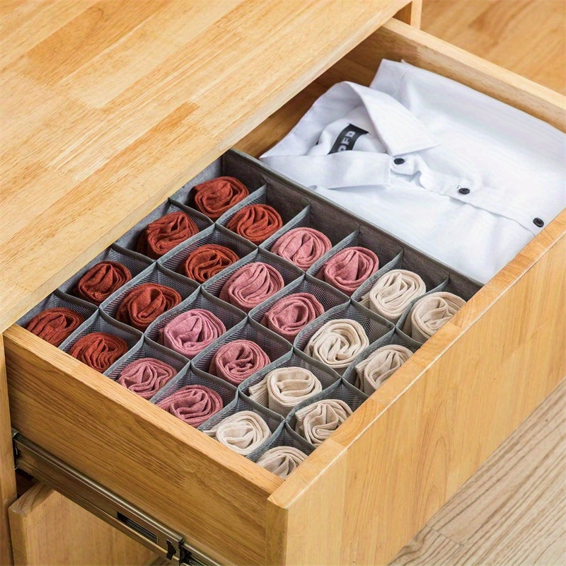 1pc foldable fabric storage organizer box with dividers for socks underwear ties multi purpose drawer and closet organizing solution   and extract details 0