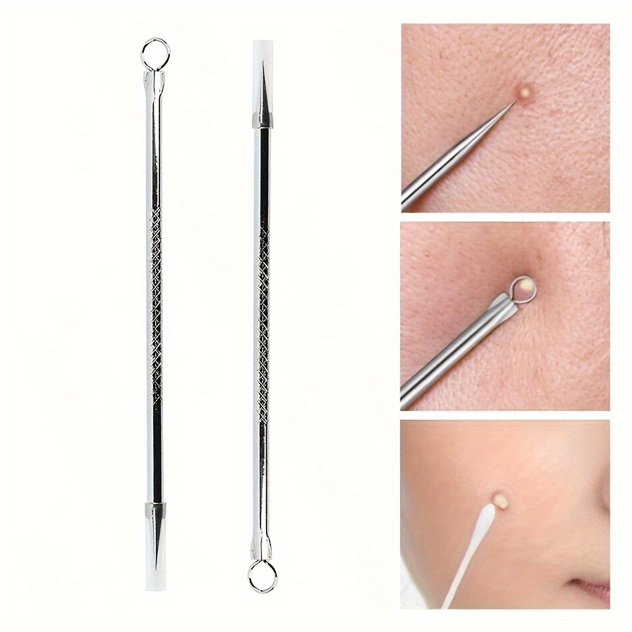 stainless steel blackhead blemish tool set dual ended   extractor kit unscented facial care pimple popper for normal skin spot instrument 1pc 0