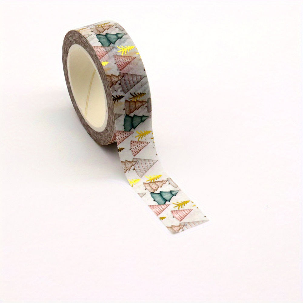 1pc 15mm*10m Christmas Tree Decorative Tape For Stationery, Scrapbooking, Crafts, Gift Wrapping
