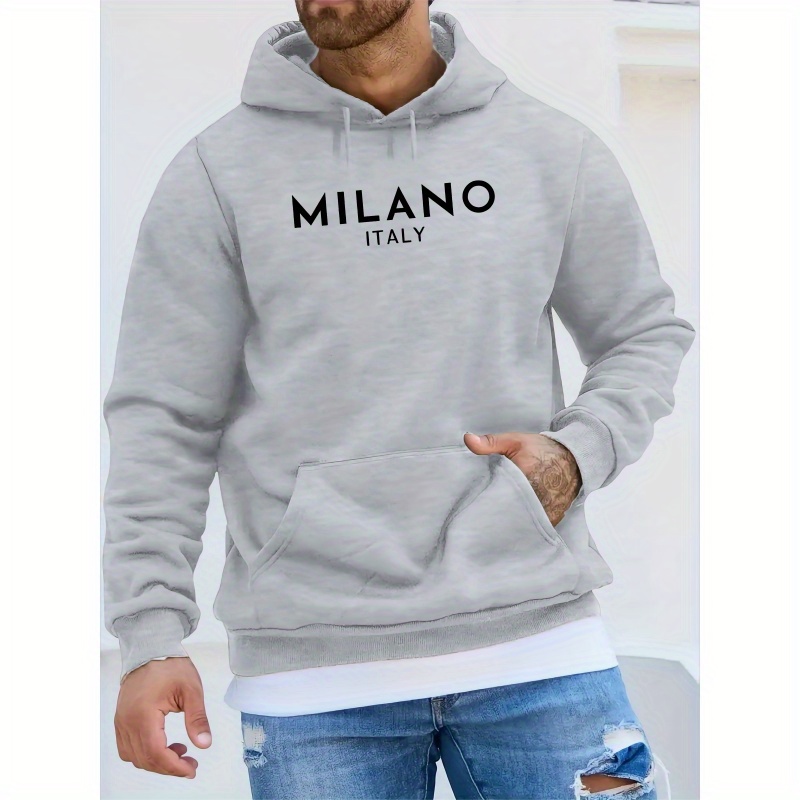 

Hoodie For Men - Casual Pullover With Kangaroo Pocket, Long Sleeve, Letter - Perfect Winter Gift