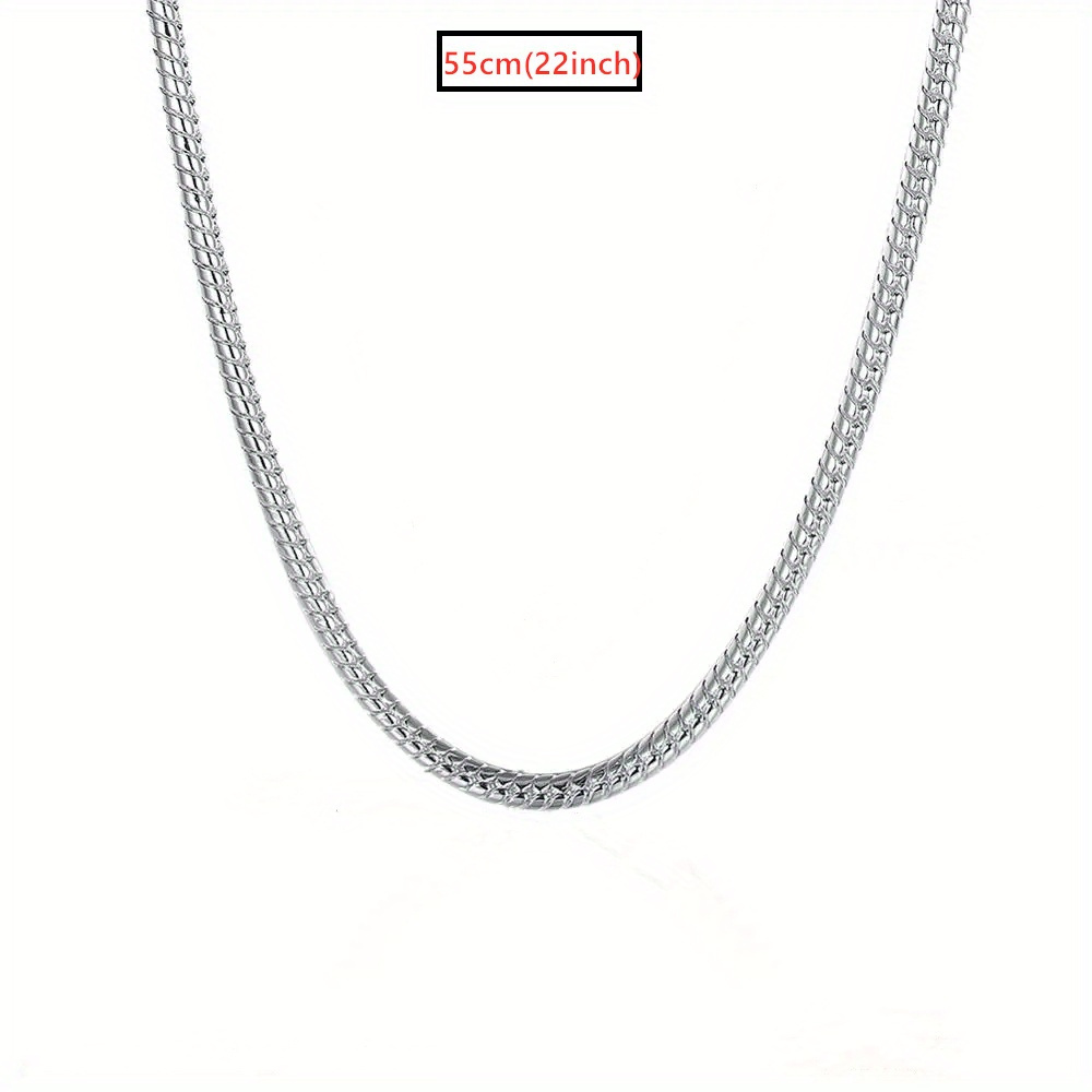 TEMU Collier chaîne os de en argent 925, chaîne os de 2mm pour homme, accessoire de fête, collier , design minimaliste, artisanat , chaîne durable,