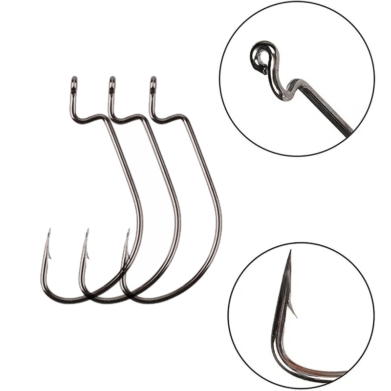 

100pcs High Carbon Steel Sharp Fishing Hooks Set, For Freshwater Saltwater