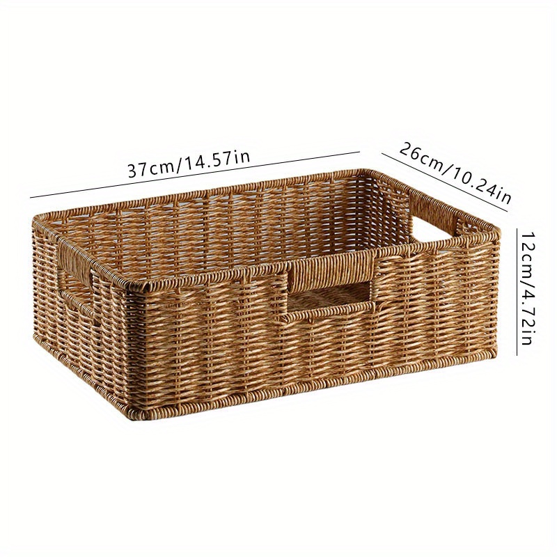 E-shop handgefertigter, gewebter Kaffeetisch-Aufbewahrungskorb, Wohnzimmer-TV-Schrank-Schubladen-Organizer, Desktop-Snack-Aufbewahrungskorb,