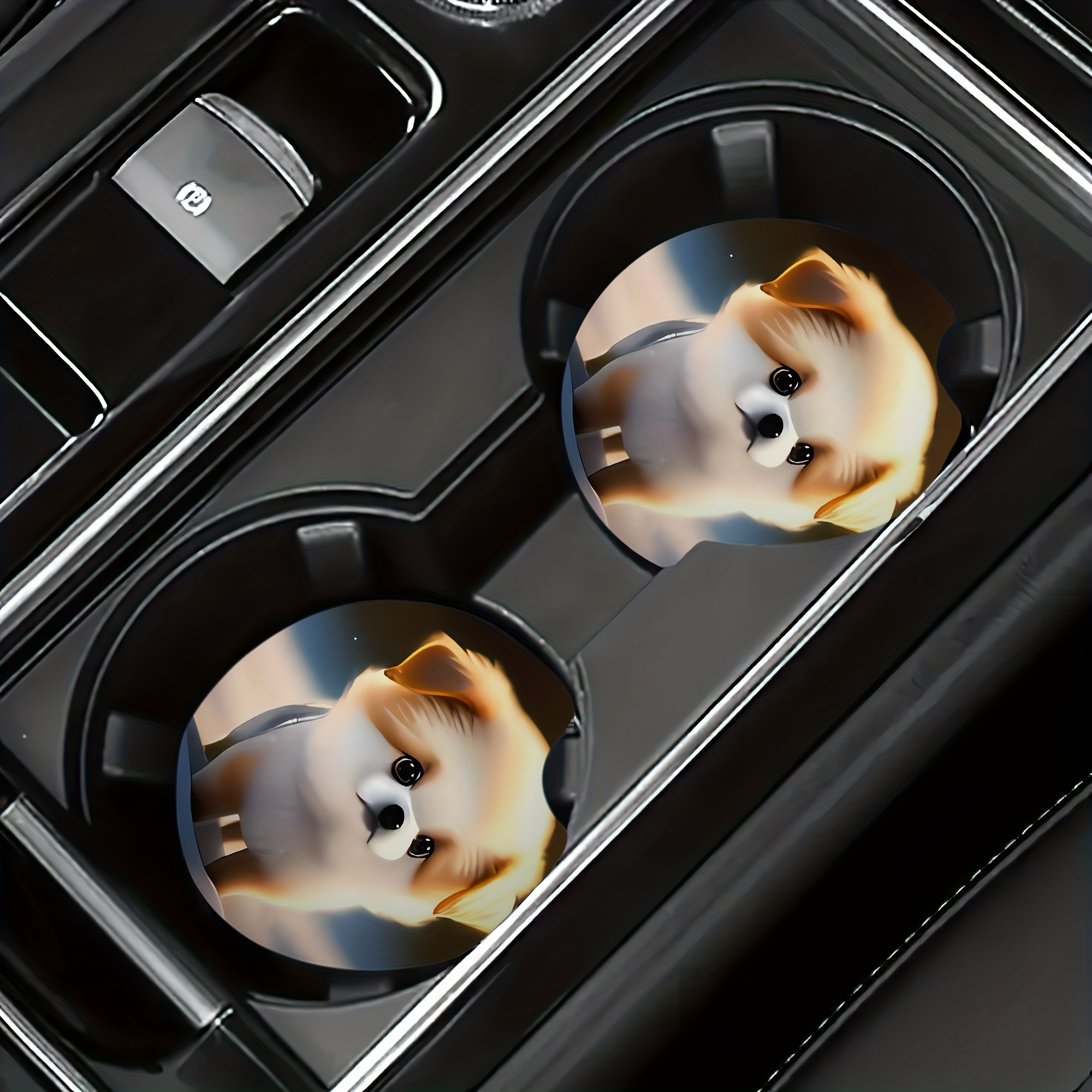 2pcs chihuahua dog absorbent car cup coasters stylish auto Temu