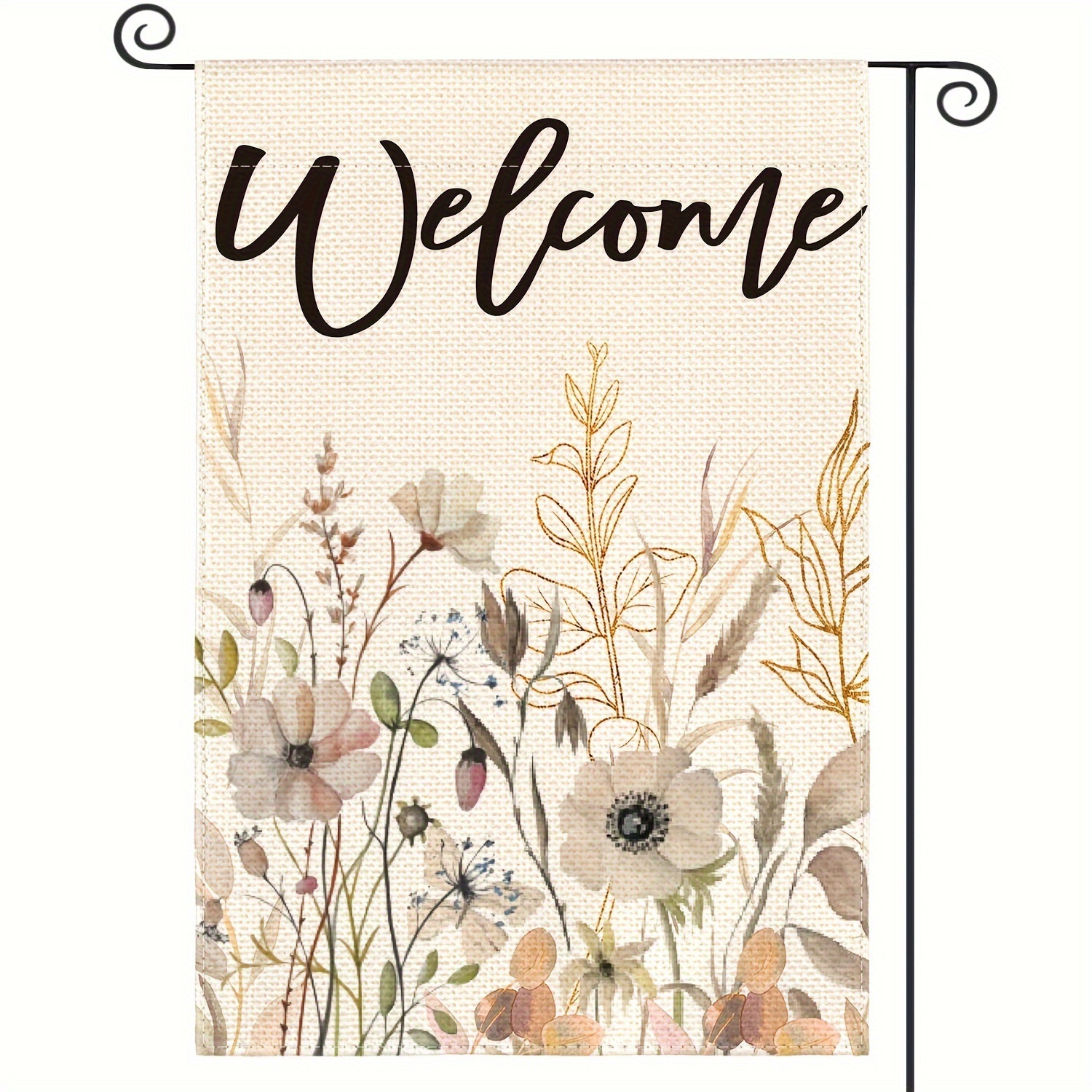 

Pack Of 1 Flag, Watercolor Autumn Flowers Design, 12x18 Inch, Polyester Outdoor Decor, With Pole Mount, For Home Porch, Party Banner, Uncharged, Other Theme