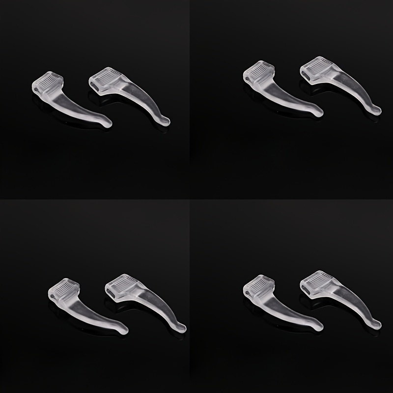 4 Pairs Silicone Anti-slip Ear Hooks For Glasses - Comfortable Elastic Ear Grips, Secure Frame Support Sleeves