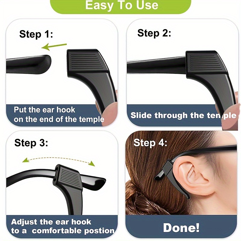 HINZIC 11 Pairs Heart Eyeglasses Ear Grips Soft Silicone Retainers Behind The Ear Hooks Anti-Slip Holder Eyeglasses Stopper For Sunglasses, Reading Glasses Women Men