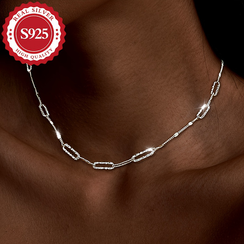 

925 Sterling Flash Blade Splicing Necklace With Light, Hypoallergenic Jewelry Gift For Valentine's Day And Birthday