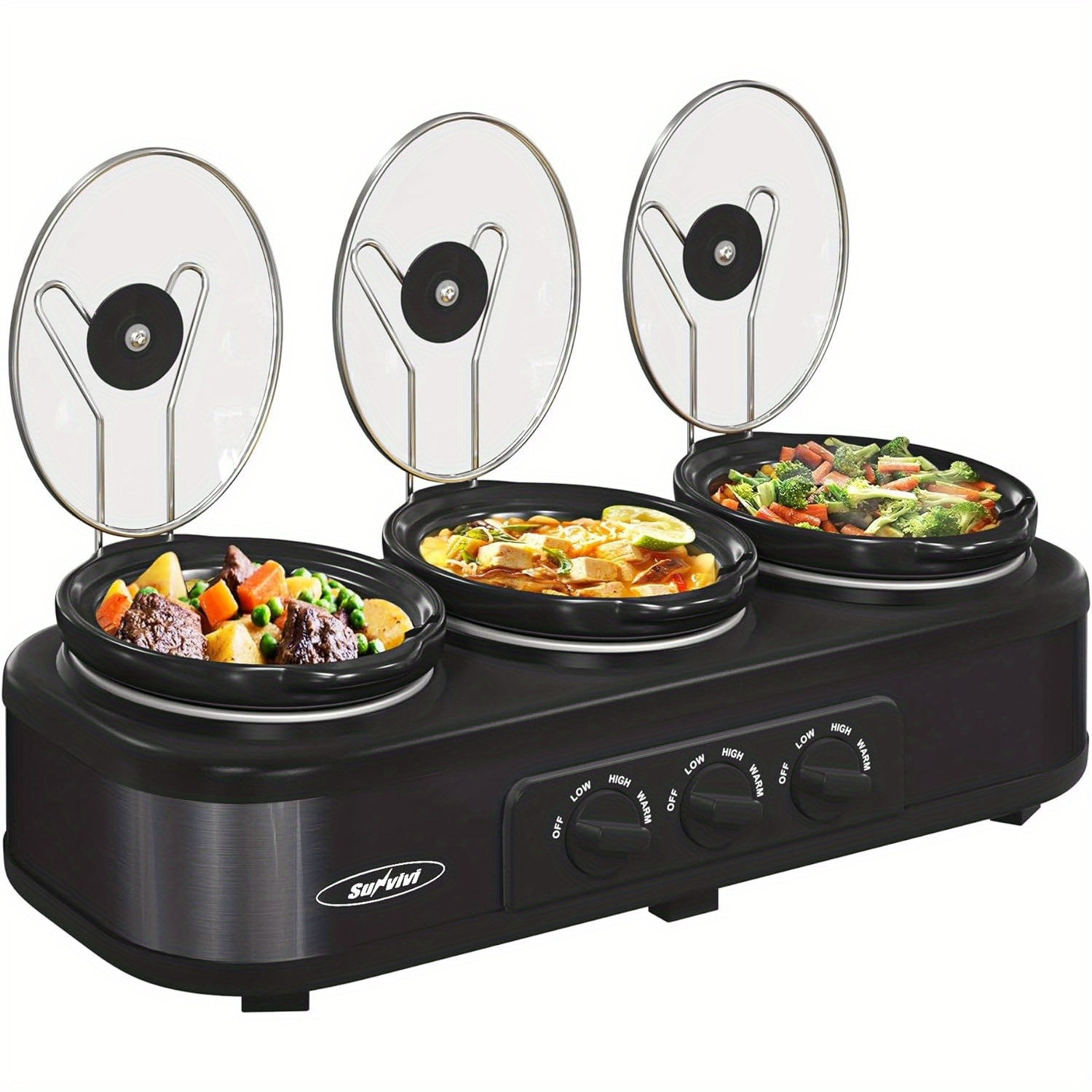 triple slow cooker buffet servers warmer 3 pot
