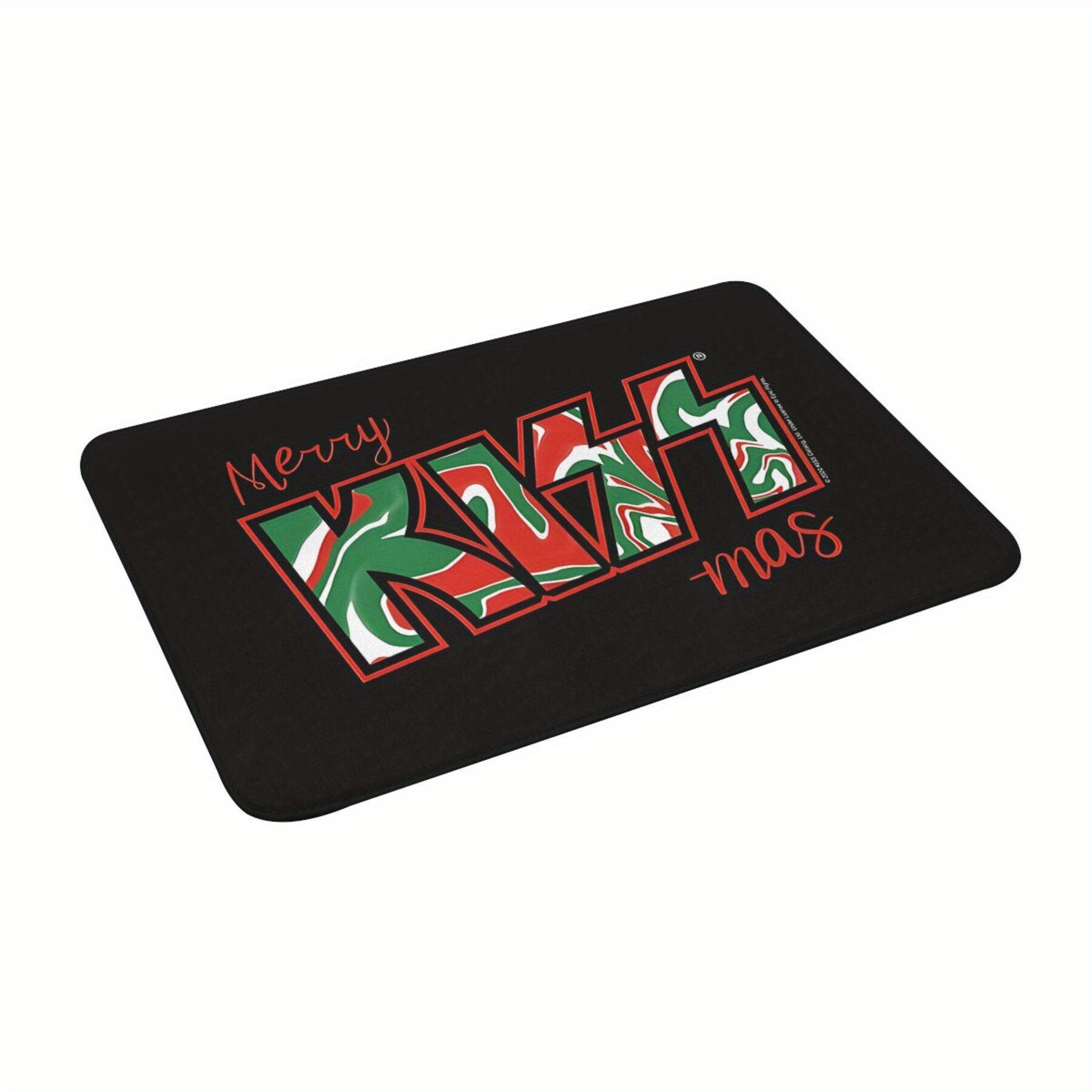 

Merry Kiss-mas Christmas Doormat - Lightweight Polyester, Non-slip, Machine Washable, Rectangle For Home And Car - 1pcs