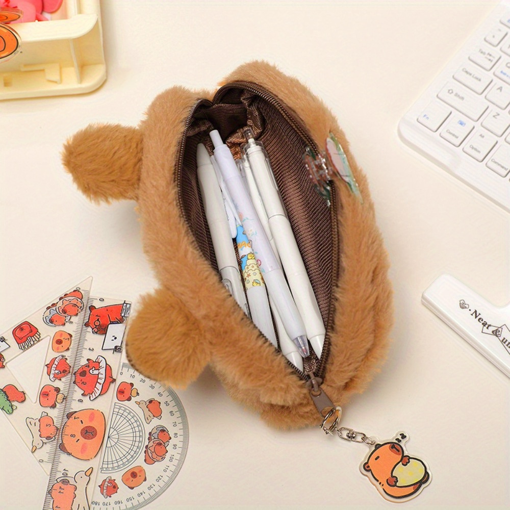 

1/2pcs Cute American Dolphin Canvas Pencil Case, Soft Multi- Desk Organizer, Ideal For Students & Office, Perfect Gift Idea