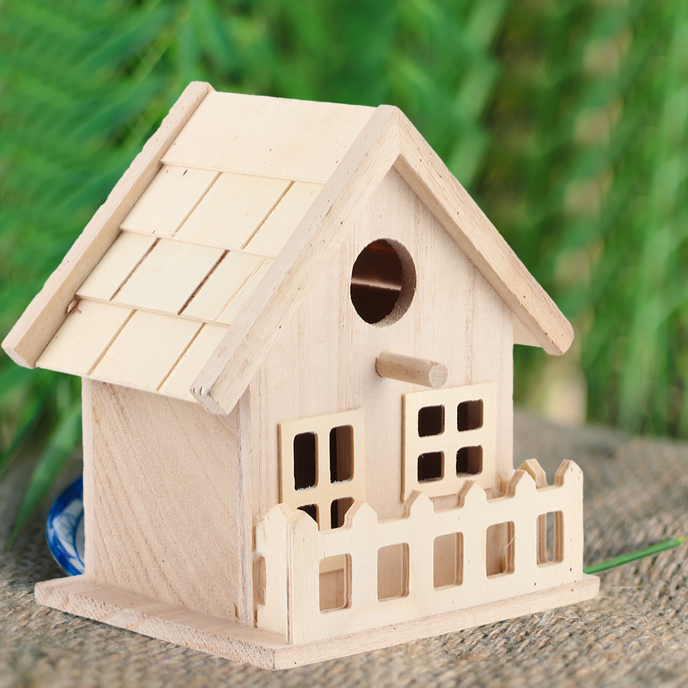 

Bird House For Outside, Bird Nesting Box, Wooden Bird House Nests Outdoor Hanging Birds Parrots Breeding Box Decoration, Gifts For Bird Lovers, Garden Decorations, Top Cover