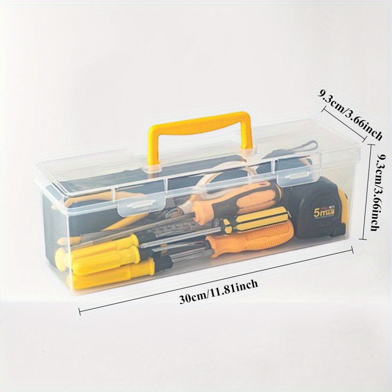 Image of -functional Transparent Portable Tool Storage Box Hardware Tool Box Wrench Screw Accessories Box Parts Box