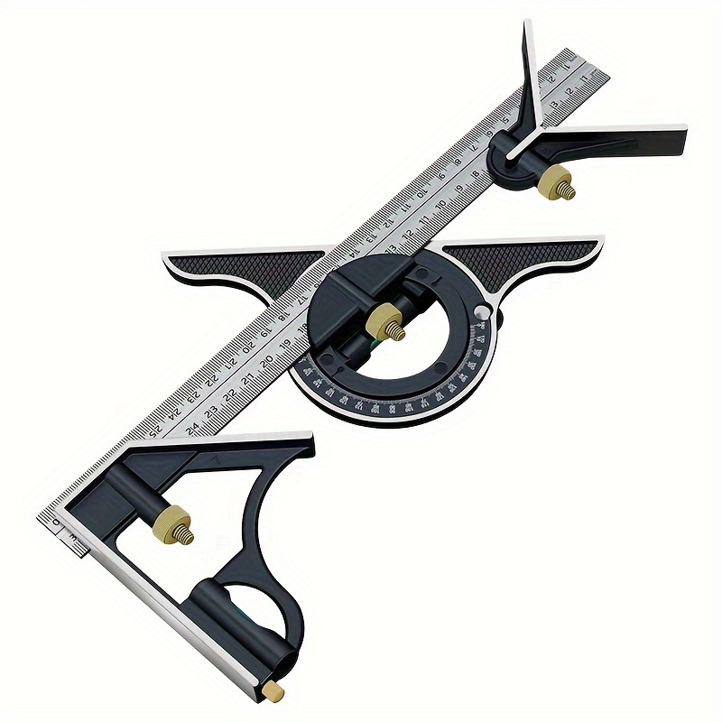 E-shop Multifunktionaler verstellbarer Kombinationswinkel - 300 mm / 11,81'' -Lineal, 3-in-1 Schiebe-Winkel, Winkelmesser Wasserwaage -