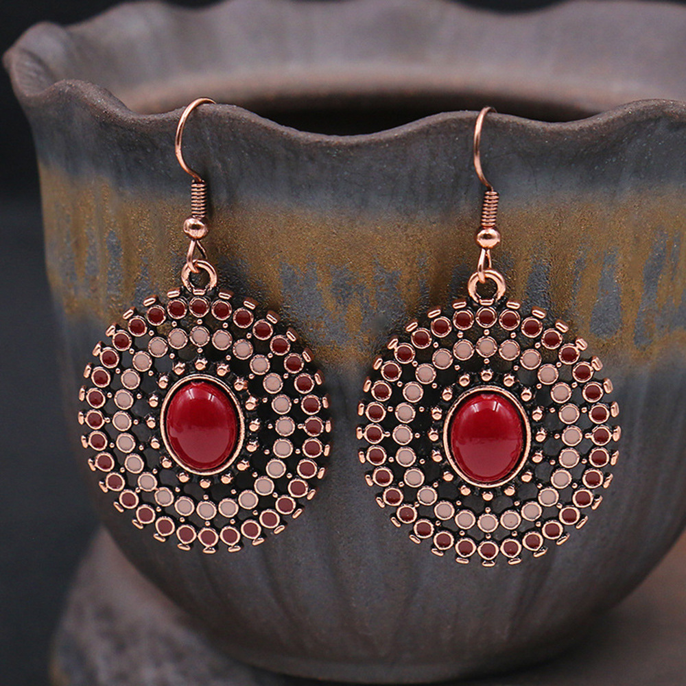 E-shop 2er-Set Sommer Retro Runde Geometrische Damenohrringe im Bohemian-Stil Festival Weibliche Accessoires