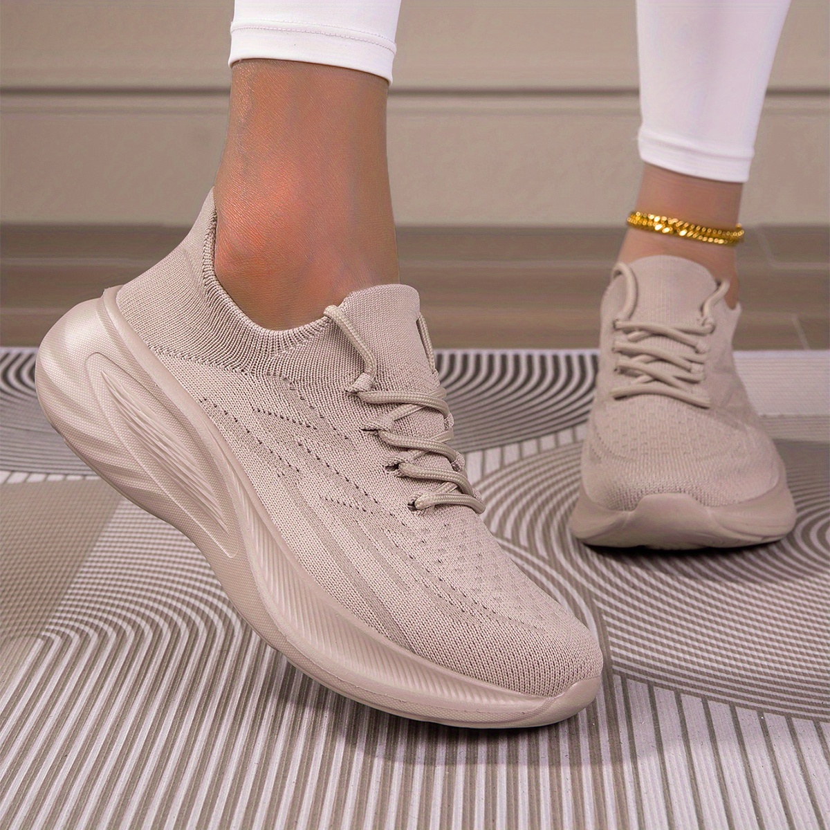 

Women's Lightweight Breathable Running Shoes, Solid Color Casual Sneakers For All , Lace-up Low-