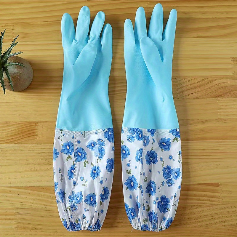 1 pair unisex premium plush thickened rubber cleaning gloves waterproof kitchen dishwashing gloves non slip household outdoor gardening gloves   laundry car wash cleaning supplies tools back to school   cleaning essentials lead free pvc water resistant abrasion resistant for bathroom toilet clothes outdoor use details 6