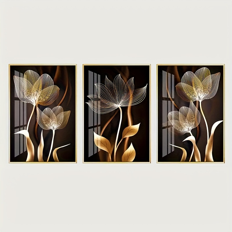 TEMU 2d Flat, Three-piece Canvas Print Poster, Frameless