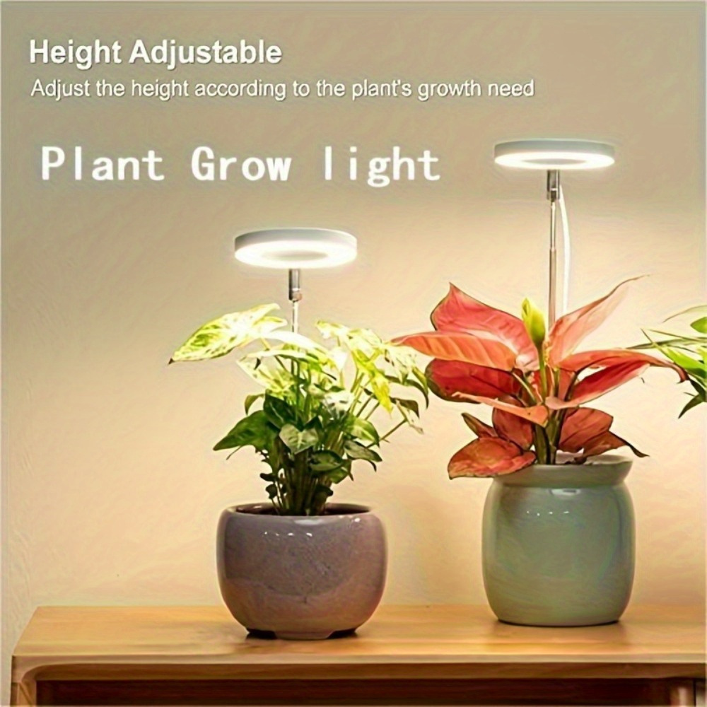 1 pack grow light   led plant light for indoor plants height adjustable growing lamp with auto on off timer 4 8h 4 dimmable brightness ideal for small plants  