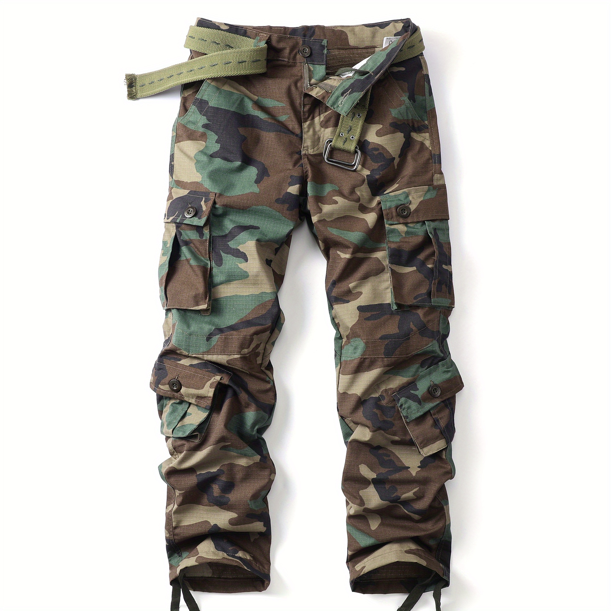 

Akarmy Cargo Pants Camo Pants For Men - Cotton Fabric, Multi-pockets, Hiking, Camping, And Work No Belt