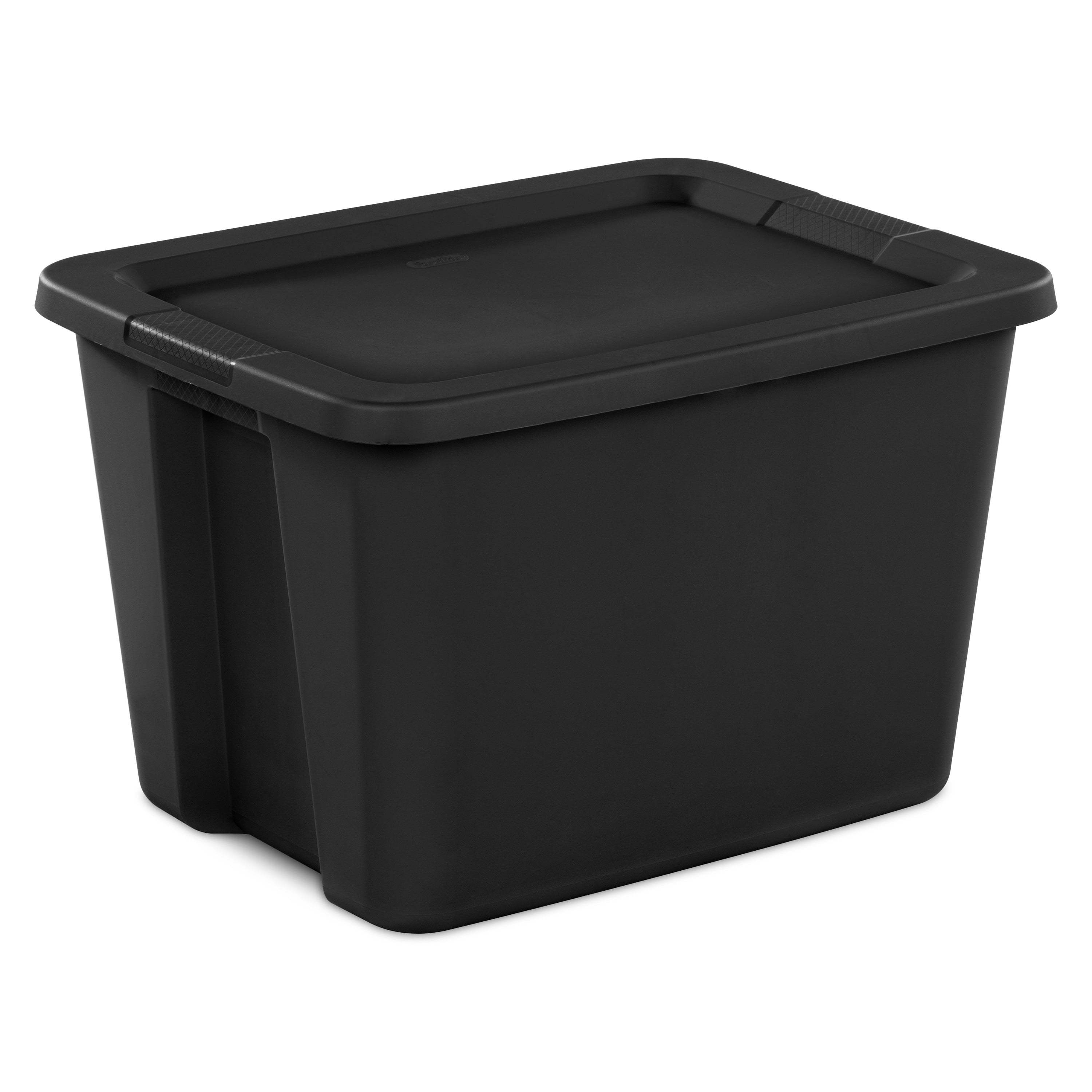 

18 Gallon Tote Box Plastic Black And Away