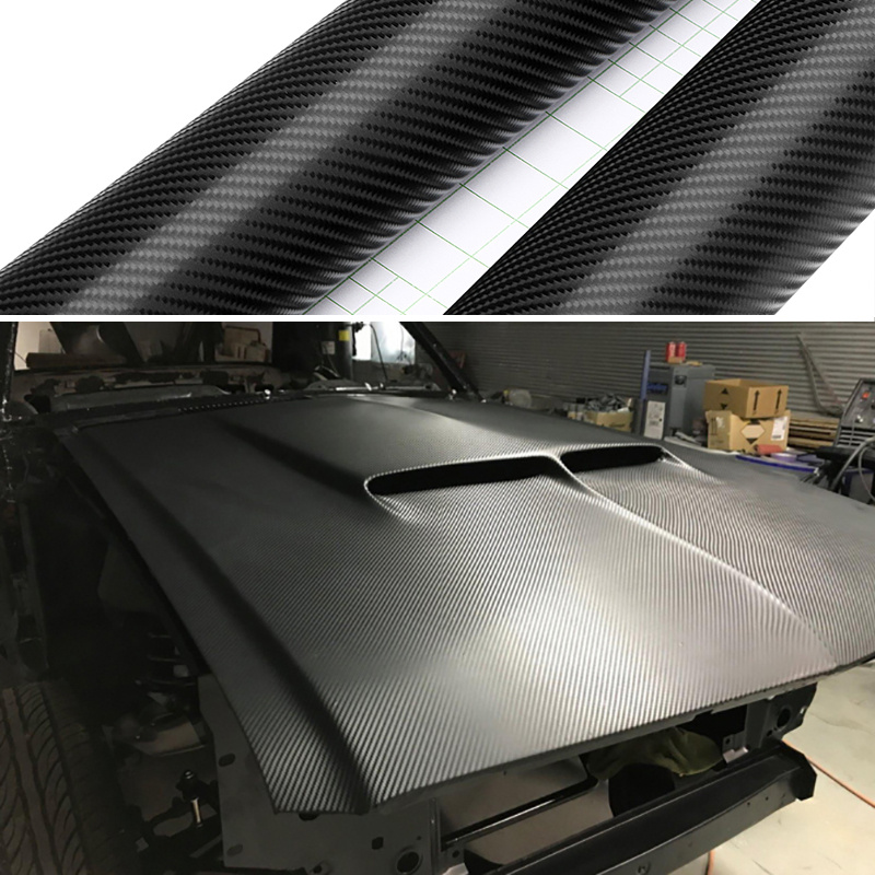 

4d Carbon Fiber Vinyl Film Car Wrapping Sheet Roll Film Automobiles Diy Roof Decal Sticker Accessories Free