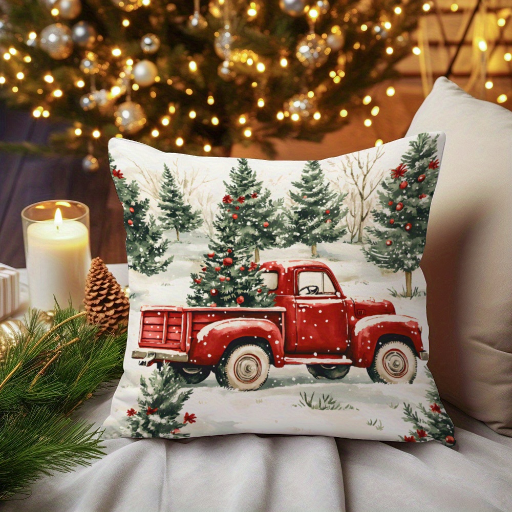 

& Christmas Tree Pattern - , Cushions, Suitable For Sofa Beds, Car , And Christmas ( Not Included)