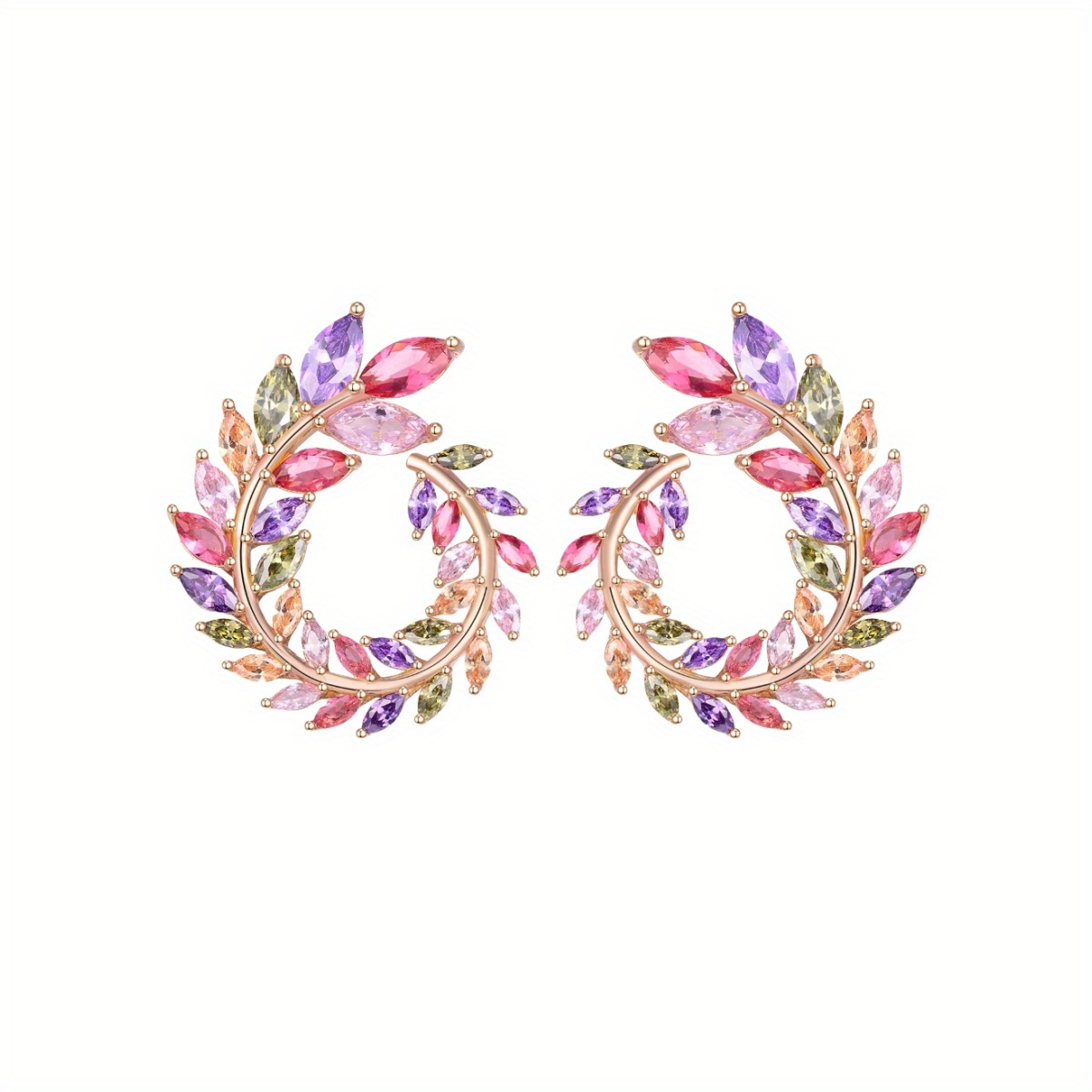 TEMU Paire de Boucles d'Oreilles Colorées Faites à de Style Haut de Gamme, Style et Belle de Couronne pour les Vacances