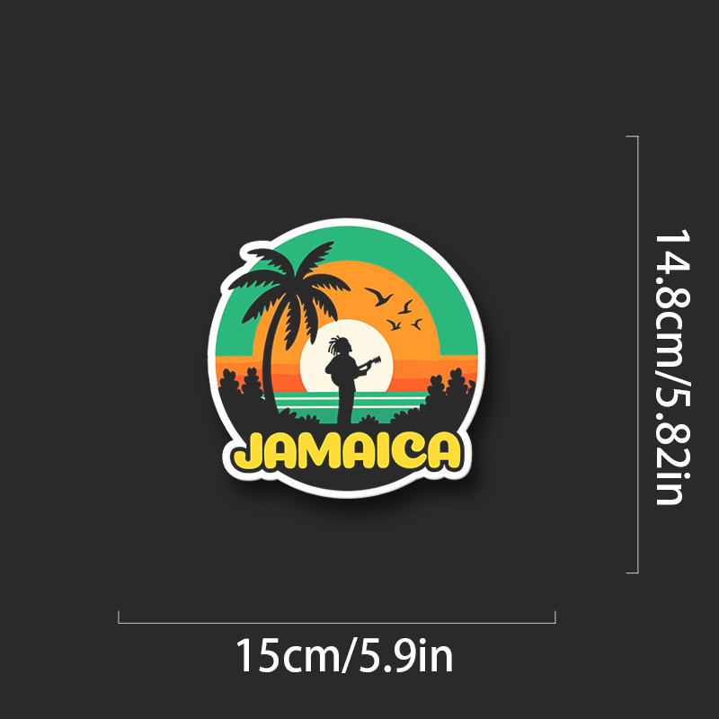 TEMU Jamaica Sticker Decal Vinyl Small Waterproof For Water Bottle Mug Passport Notebook Laptop Skateboard Computer Phone