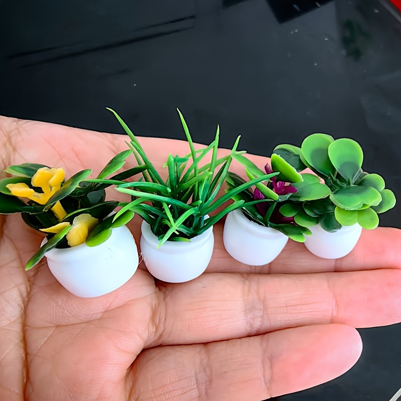 Set De 8 Plantas Artificiales En Miniatura Para Casa De Muñecas - Bonsái Y Macetas Decorativas