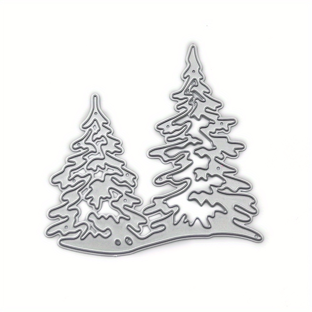 Image of 1pc Metal Cutting Die Of A Christmas Tree For Crafting Cards, Embossing Paper, Photo Albums, Stamps, And Templates