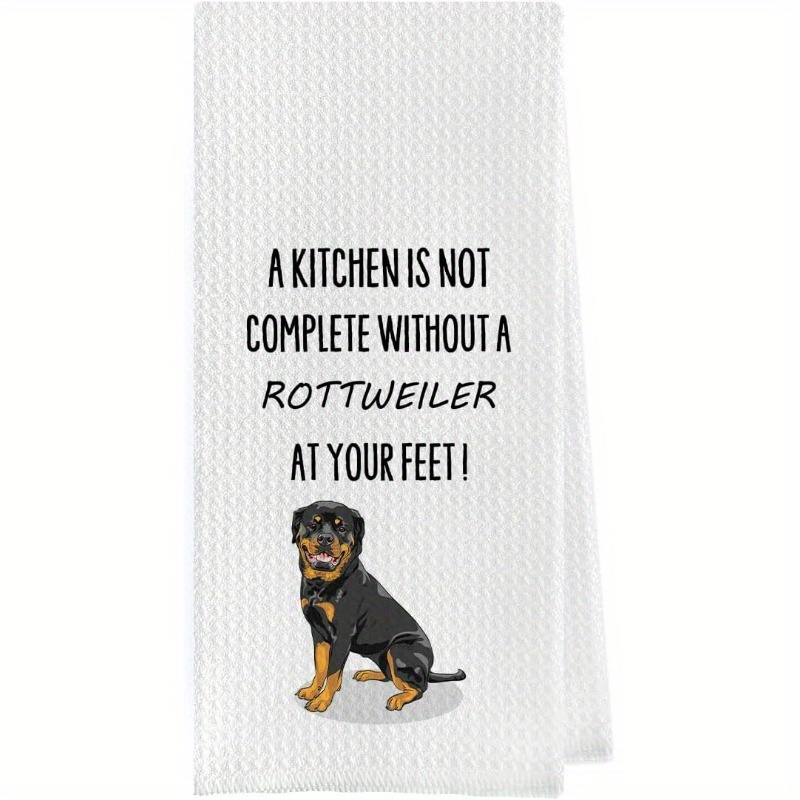 

Rottweiler Kitchen Towel - 18x26 Inch, Decorative Dish & Tea Towel, Perfect Gift For Dog Lovers, Machine Washable Polyester