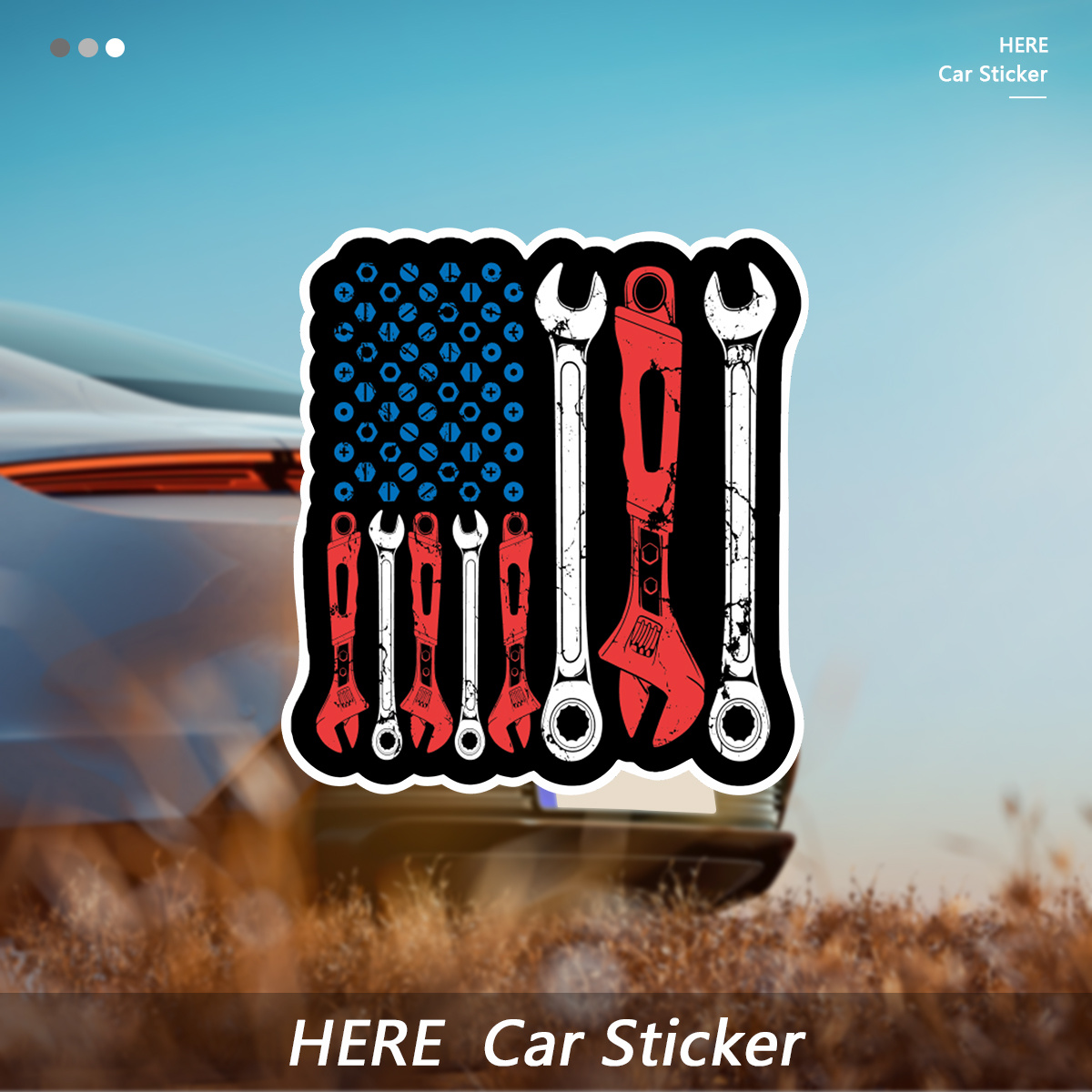 

Vinyl American Flag & Tools Decal - Waterproof And Resistant - Mechanics Themed Car, Motorcycle, Laptop Sticker - Ideal For Truck, Suv, Bumper - Auto Enthusiasts