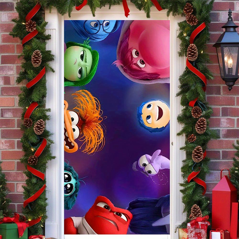 

Inside Out Characters Door Banner - Ume Polyester Party Decoration, Electricity-free, Indoor/outdoor Decor For Seasonal Events & Celebrations