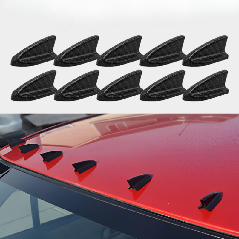 

10pcs Abs Roof Tail Body Trim, Car Antenna Modification Parts, Black & , Auto Accessories For Vehicle Decoration