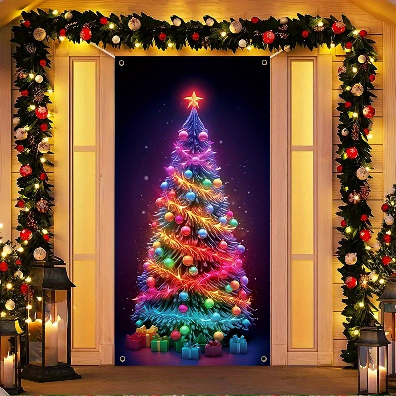 

Entrance, Merry Christmas Door Banner - Indoor/outdoor Holiday Decor For Home, Garden & Gate