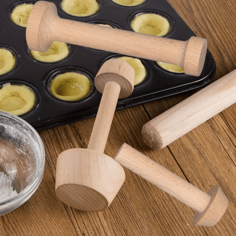 

Multi Functional Mold Set For Baking Wooden Egg Tart Press Mold Set Handmade Dough Pattern Mold And Tart Press With Rolling Pin Suitable For Baking Enthusiasts