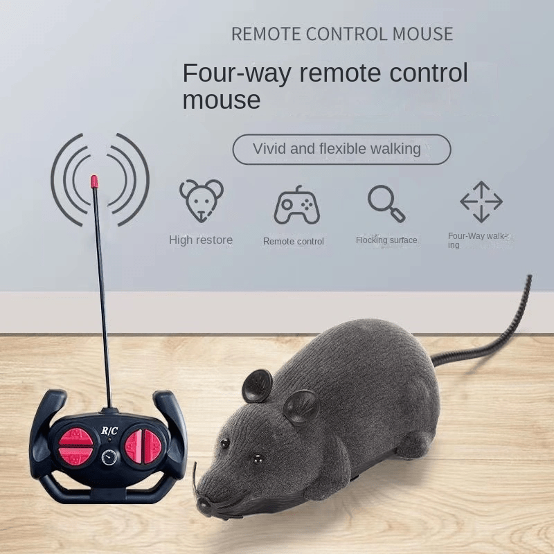 

[1pc Wireless Remote Control Rat Toy] Interactive Wireless Remote Control Mouse Toy, Realistic Cat Teaser, Movement, Battery-powered, Plastic, With Batteries Not Included For All , Without Battery