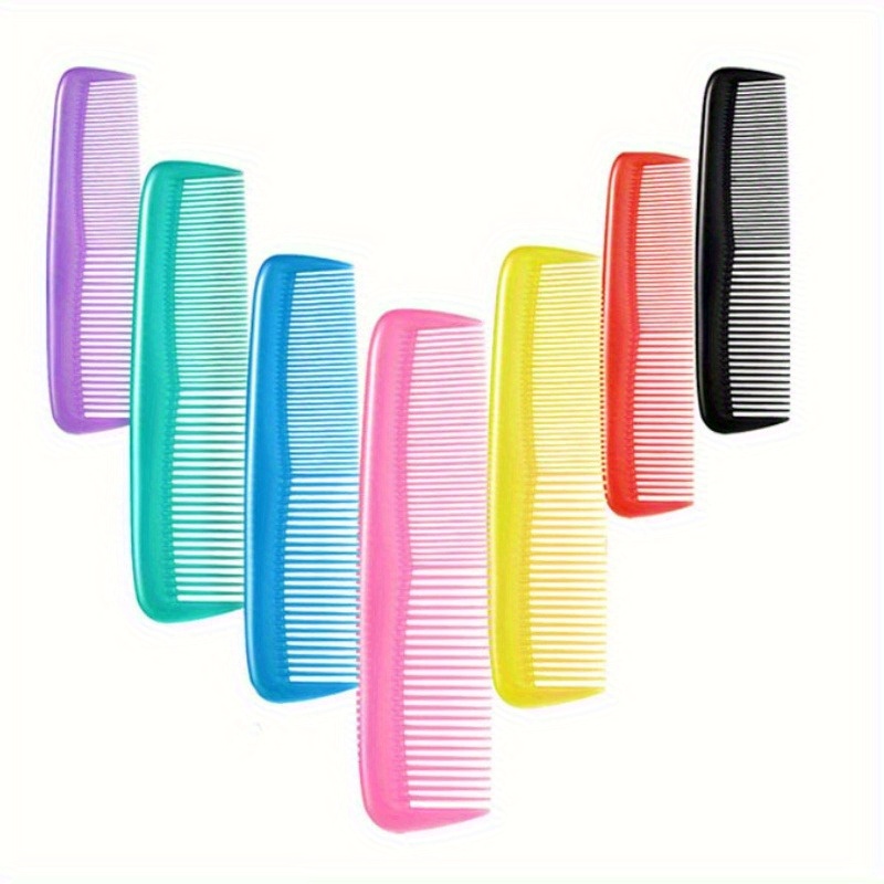 

5pcs Anti-static Hair Comb Set - Abs Plastic Handle, Plastic For Normal Hair - Professional Hairdressing Finishing Combs, Pocket-sized For Styling