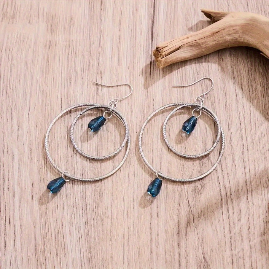 2pcs Stylish Simple Ring Earrings: Unisex Option, Perfect As Jewelry Presents For Anniversary Celebrations With