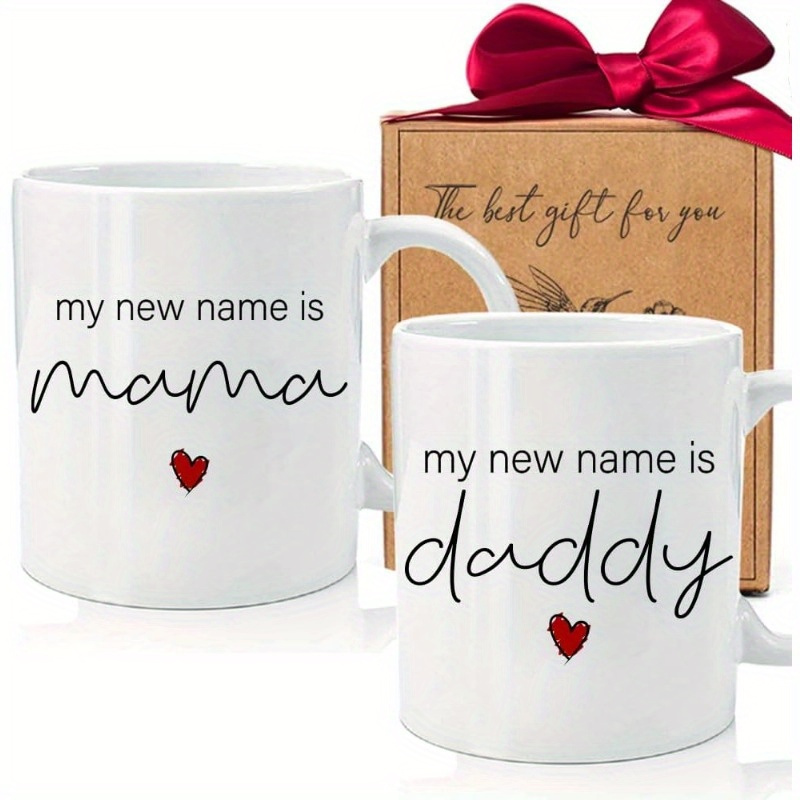 

New Pregnancy Announcement, And Dad Gifts 2024 Mug Set, New Gifts For Couples Expecting Mom Dad Est 2024, My Mommy Daddy (mama&daddy) Coffe Mugs Fall Coffee Travel Mug Tea Mug,