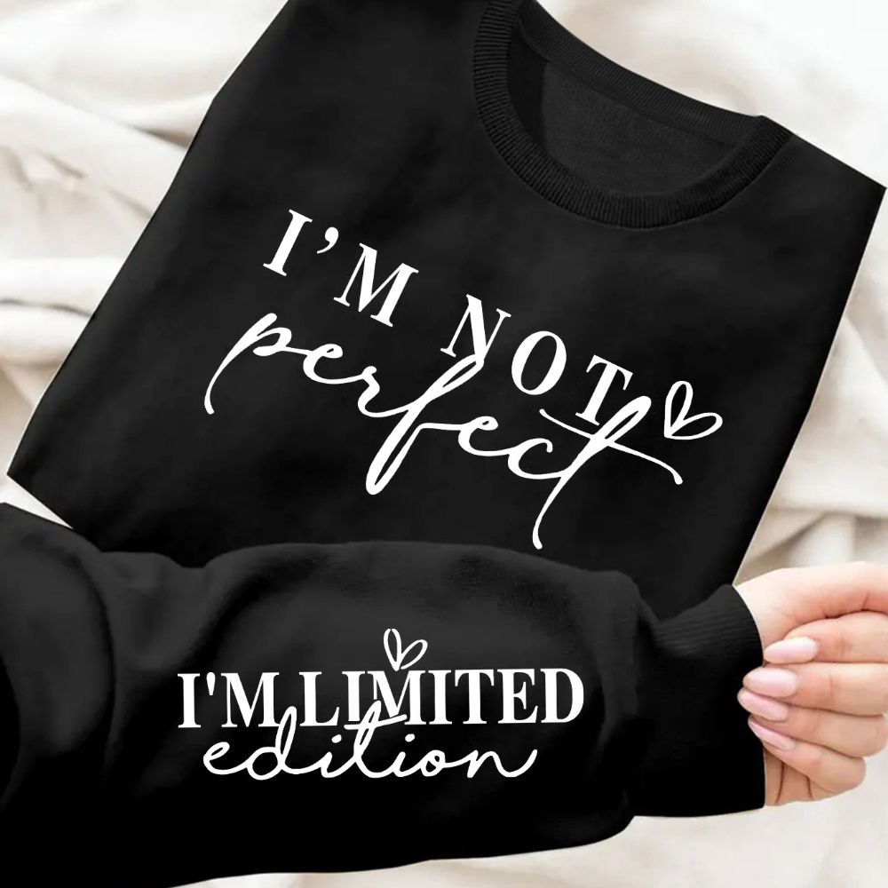 

Fleece-lined 's Sweatshirt Letter - Pullover For Fall & , Washable