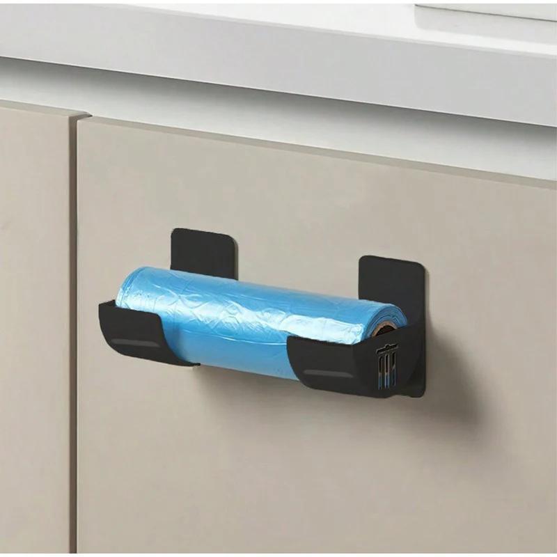 space saving wall mounted storage organizer for plastic wrap garbage bags no drill   plastic   refrigerator side details 8